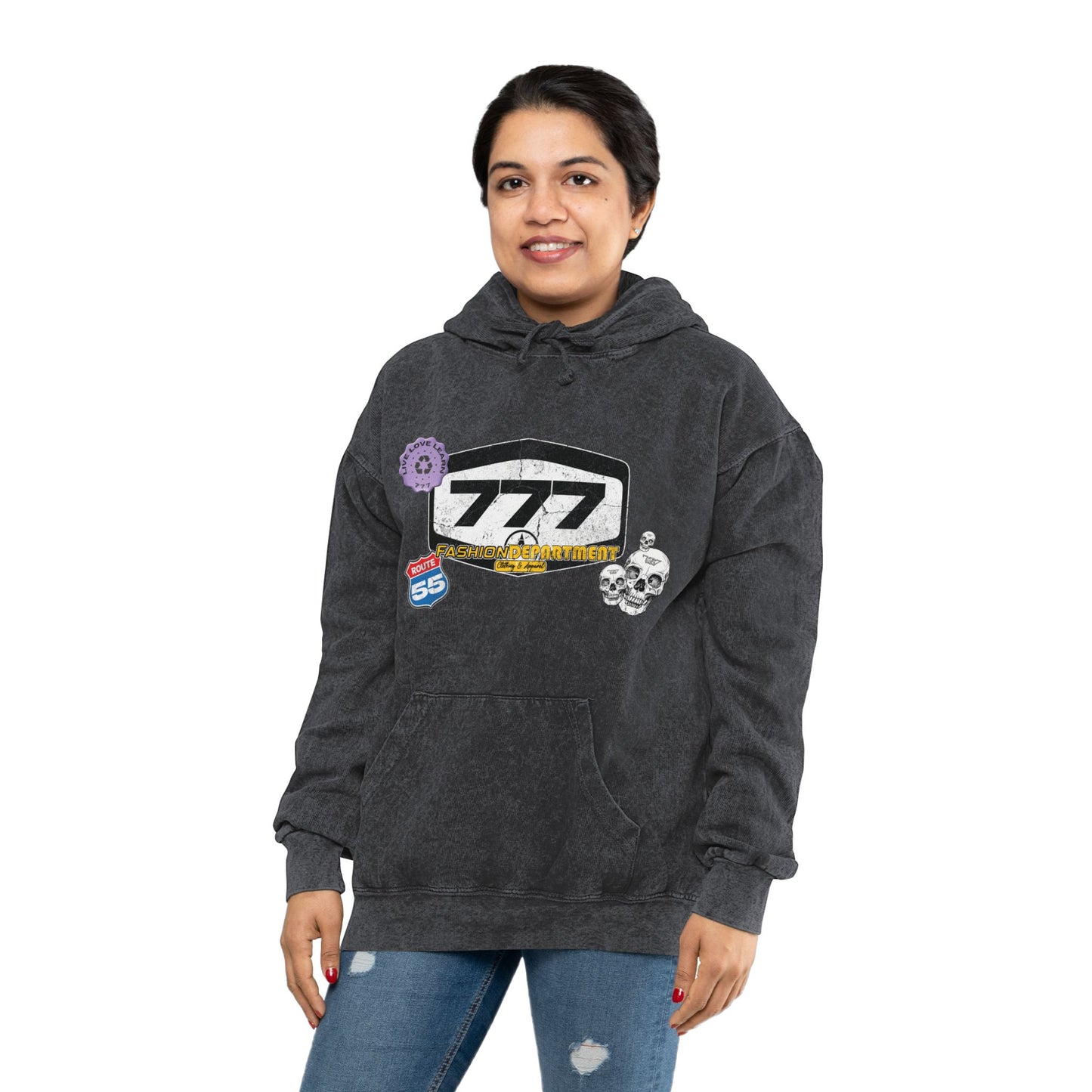 Mineral Wash "777" Hoodie